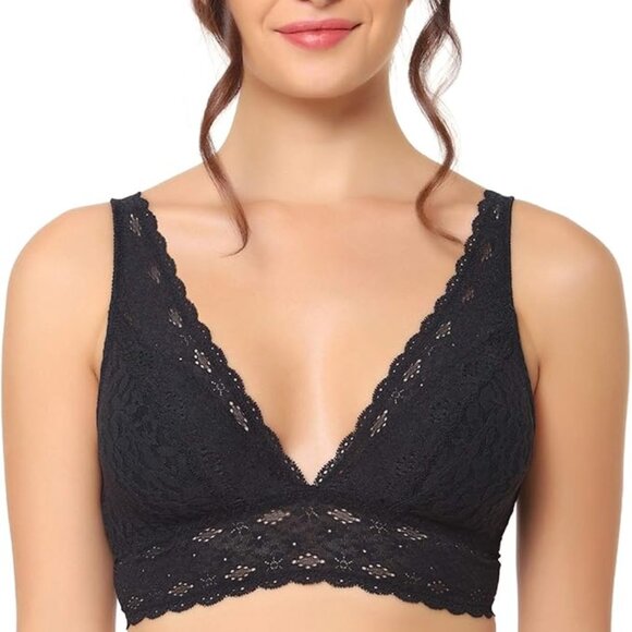 Wacoal Halo Lace Wire-Free Bralette 34 Black Convertible Straps NWT - Picture 2 of 2